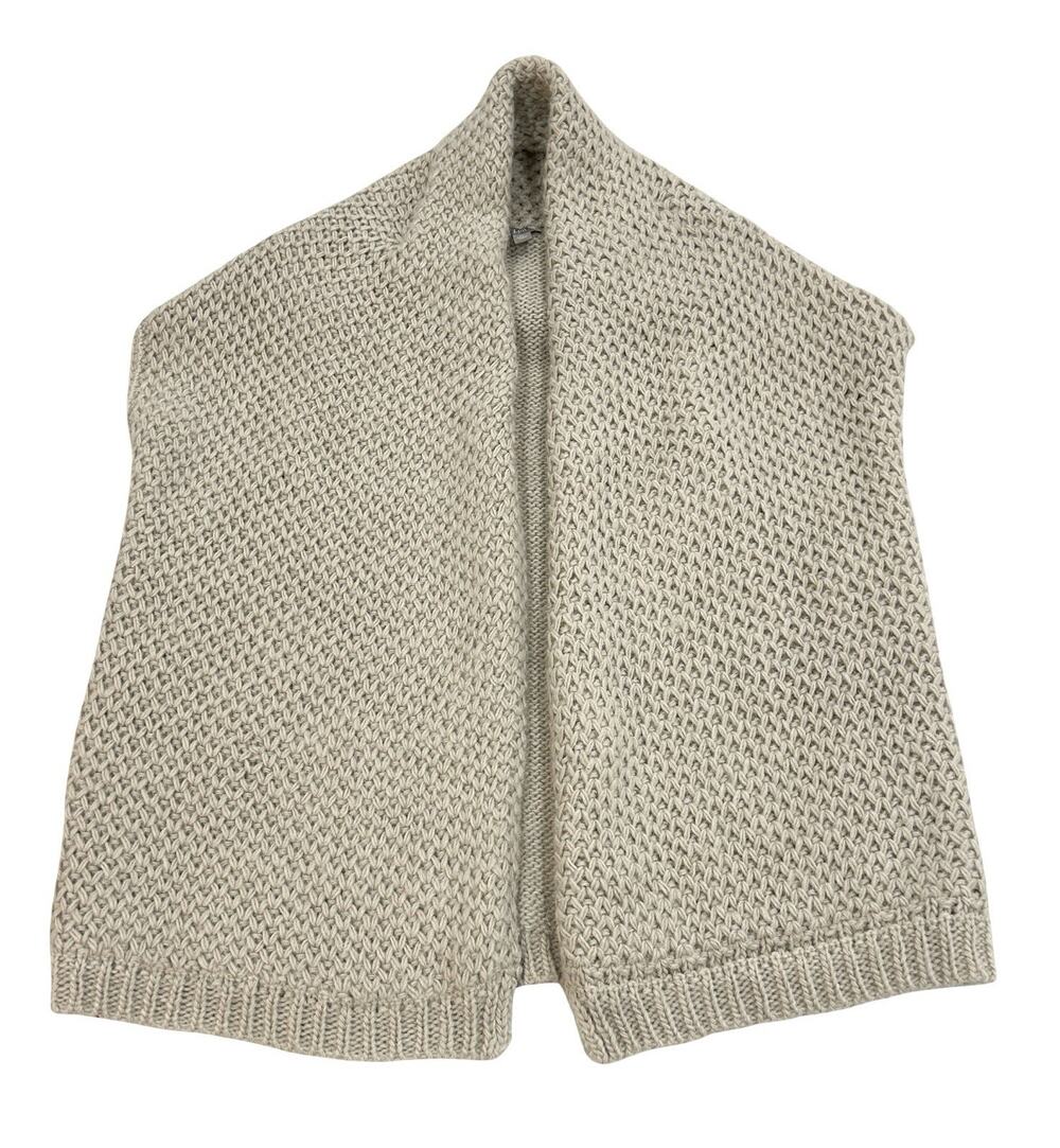 J Jill Open Chunky Knit Vest Sweater Womens Size XL Beige Alpaca Blend